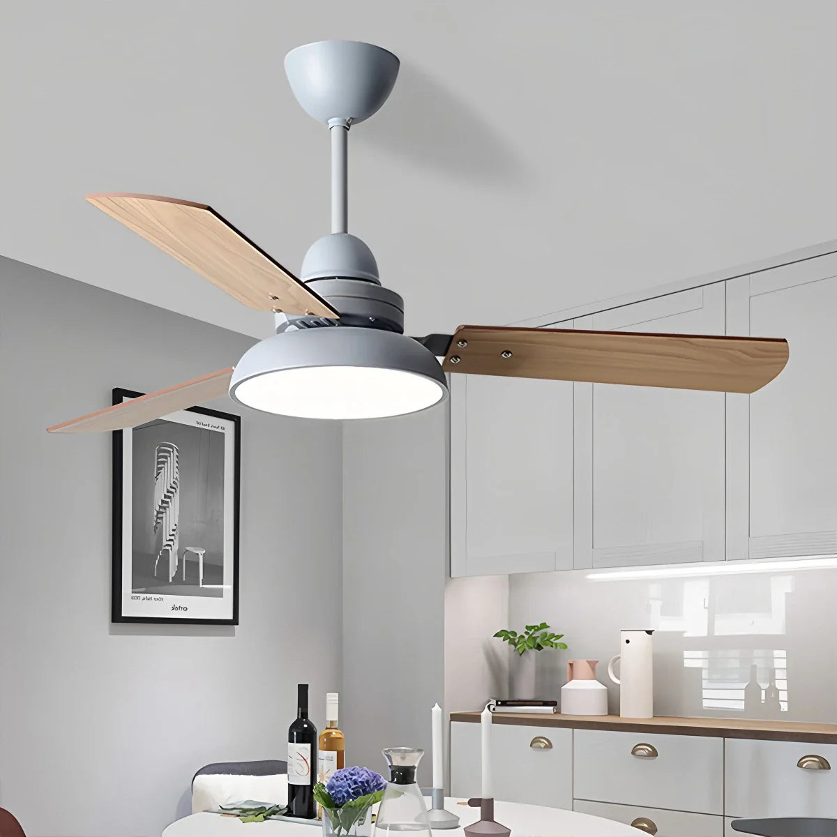 Modern Minimalist Three Leaf Ceiling Fan Light