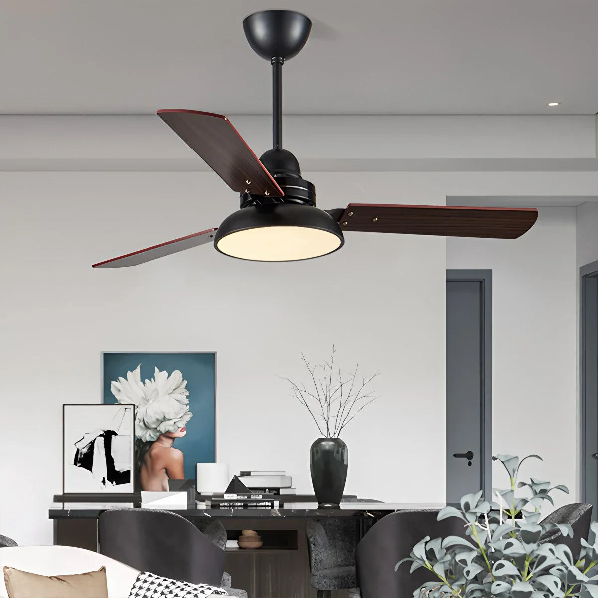 Modern Minimalist Three Leaf Ceiling Fan Light