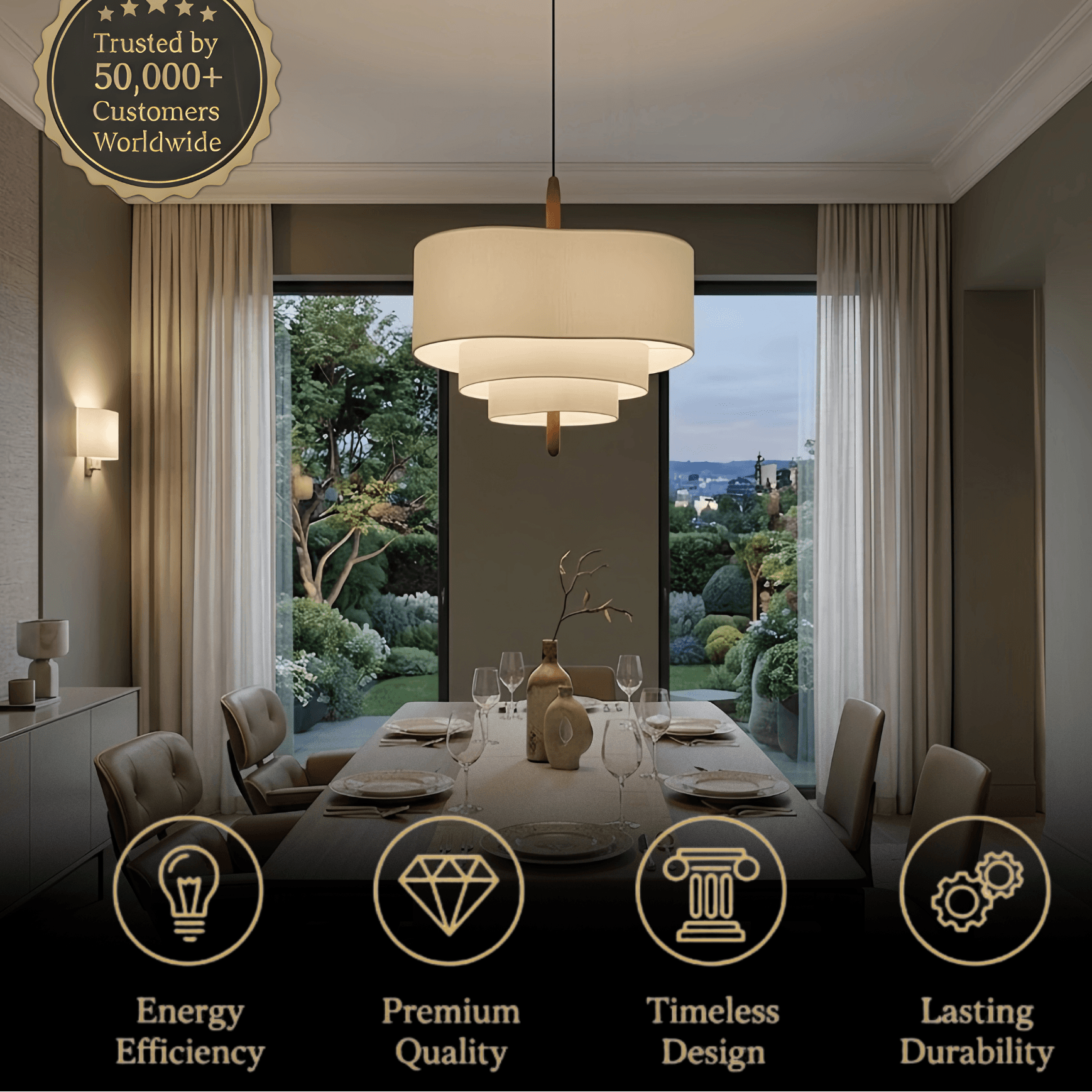Modern Fabric Pendant Light 