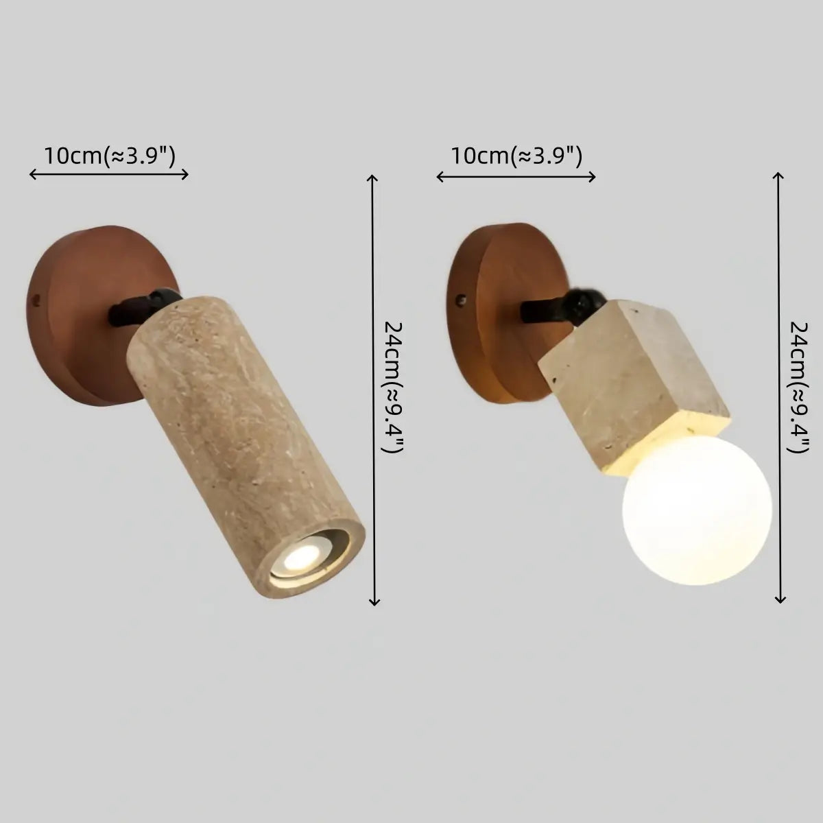 Strata Natural LED Travertine Wall Light