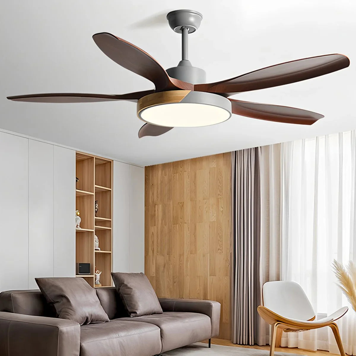 Nordic Living Room Ceiling Fan with Light