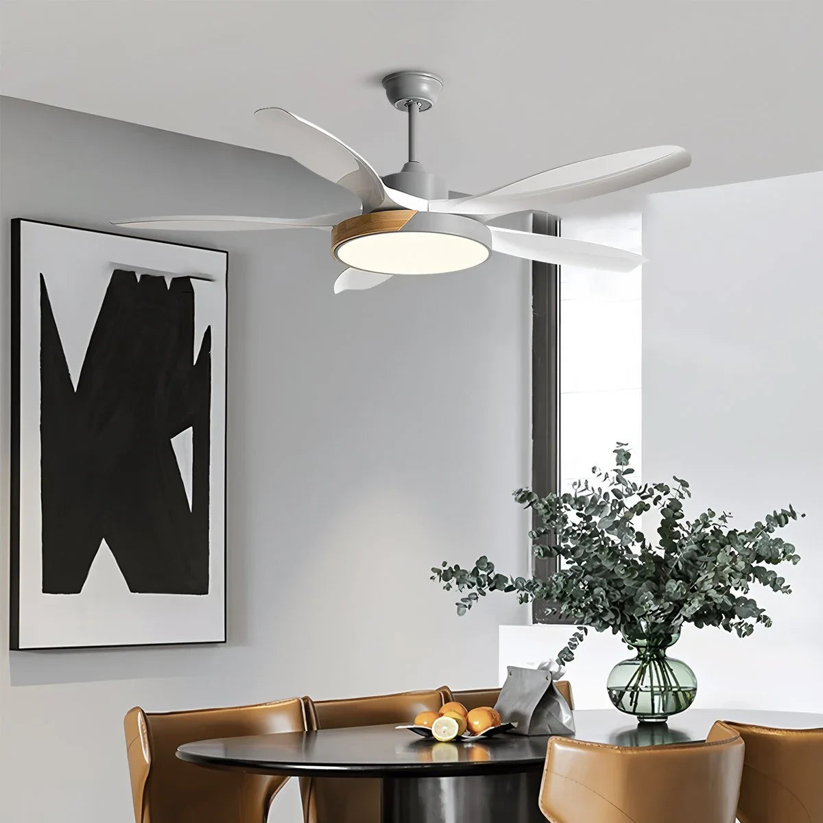 Nordic Living Room Ceiling Fan with Light