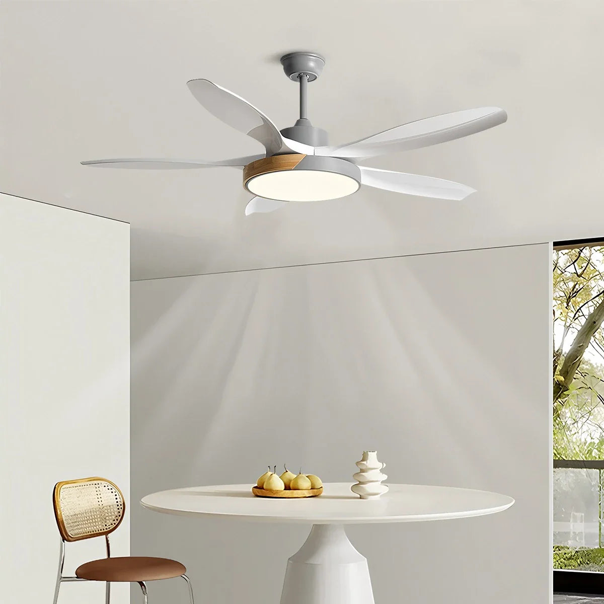 Nordic Living Room Ceiling Fan with Light