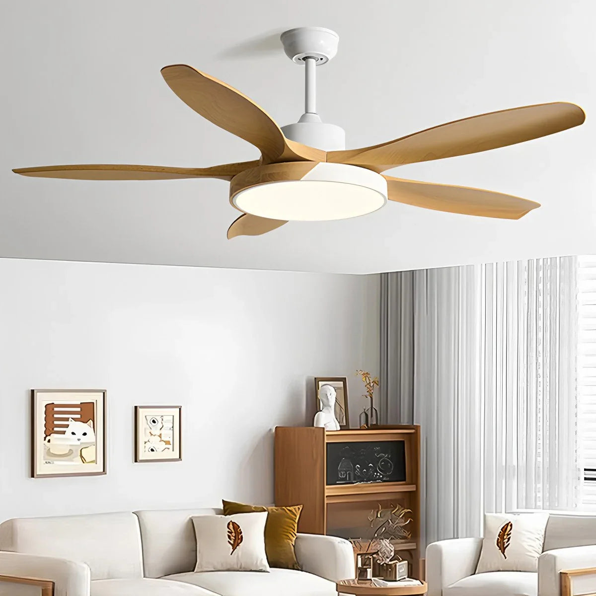 Nordic Living Room Ceiling Fan with Light