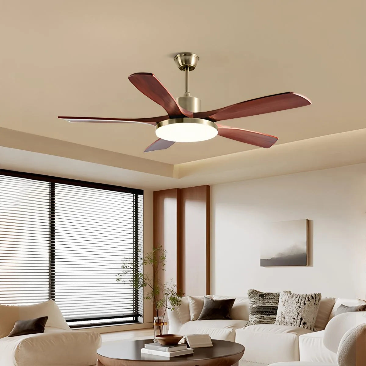 Wood Ceiling Fan Light for Living Room