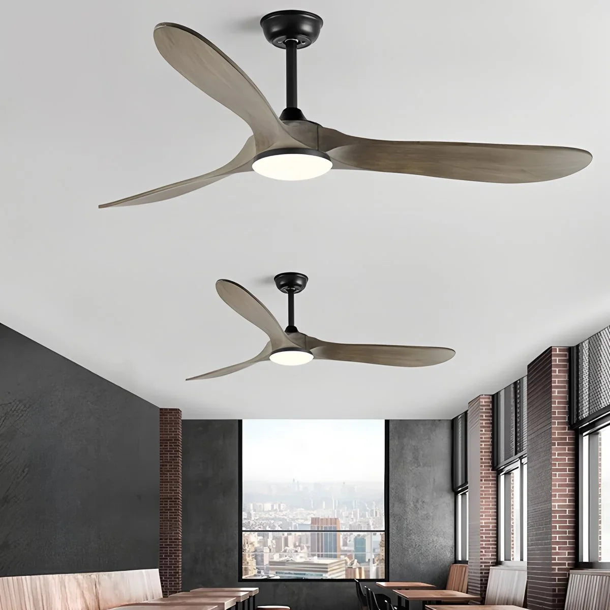 Nordic Wood Ceiling Fan with Light