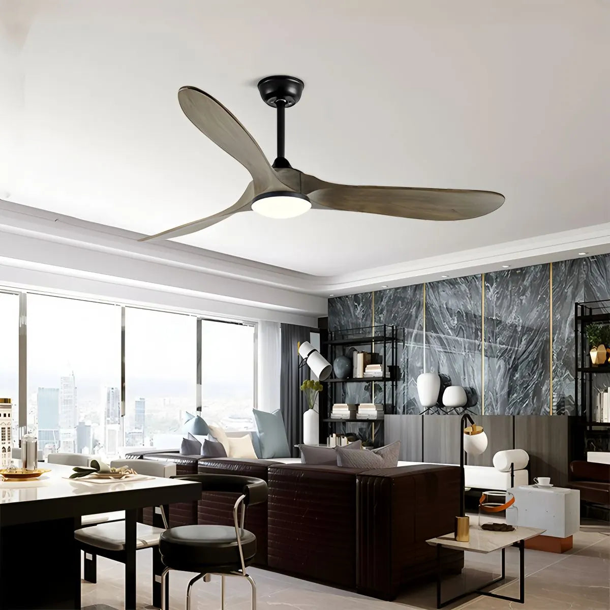 Nordic Wood Ceiling Fan with Light