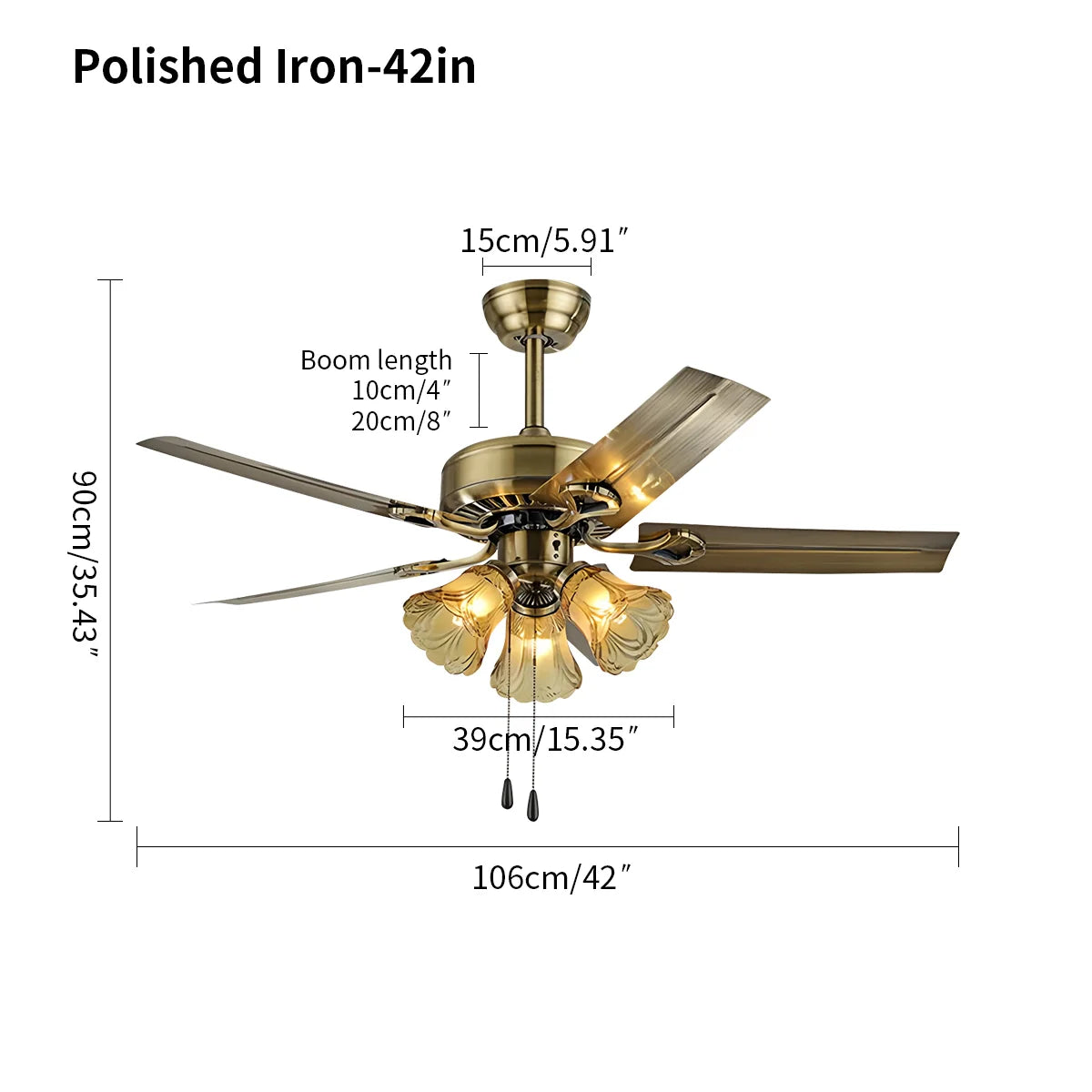 Vintage Ceiling Fan with Light for Dining Room