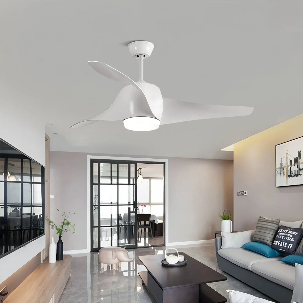 Propeller Ceiling Fan Lamp for Dining Room