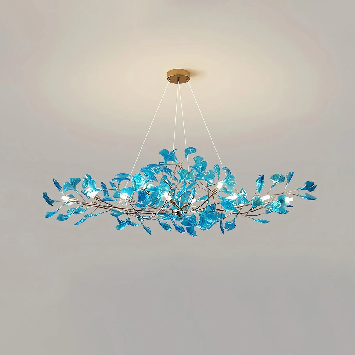 Antizer Acrylic Ginkgo Leaf Chandelier for Dining Area