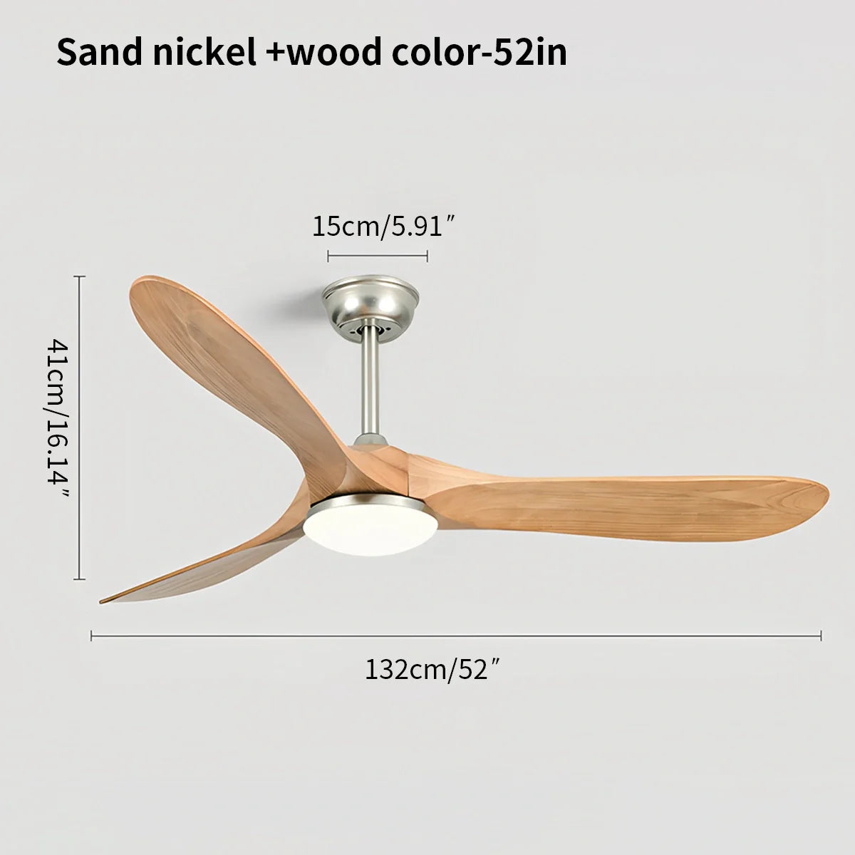 Nordic Wood Ceiling Fan with Light