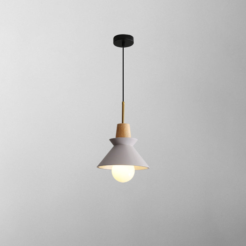 Modern Scandinavian Resin Wood Pendant Lamp, Nordic Style Ceiling Light Fixture