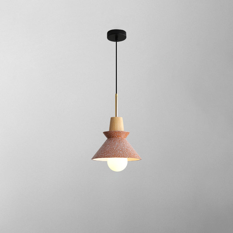 Modern Scandinavian Resin Wood Pendant Lamp, Nordic Style Ceiling Light Fixture