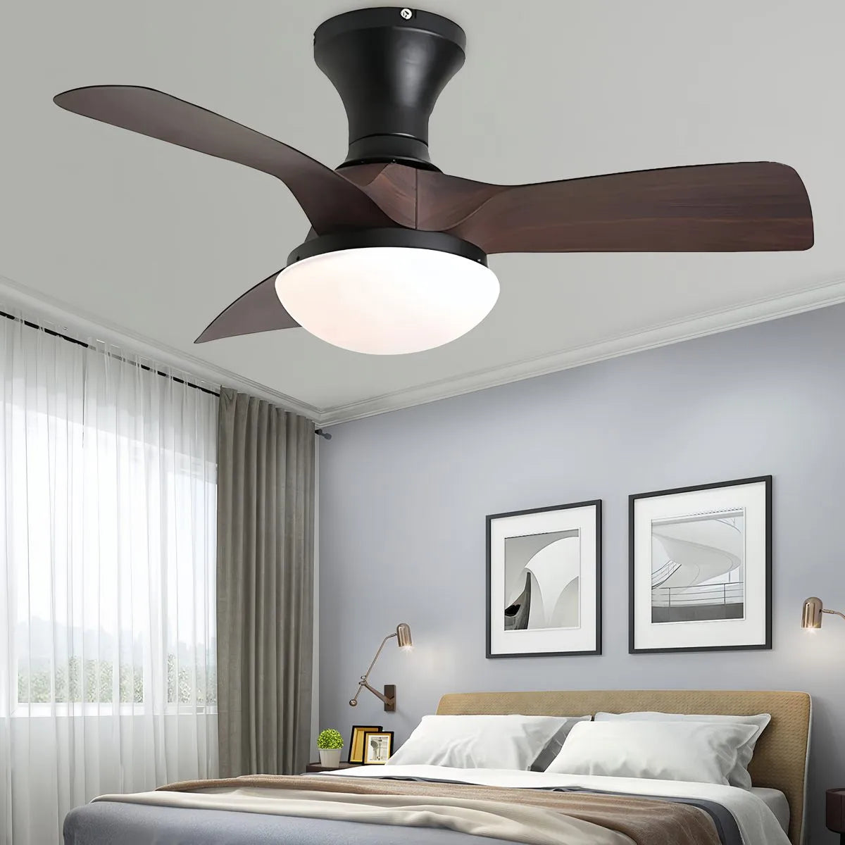 Small Propeller Ceiling Fan With Light