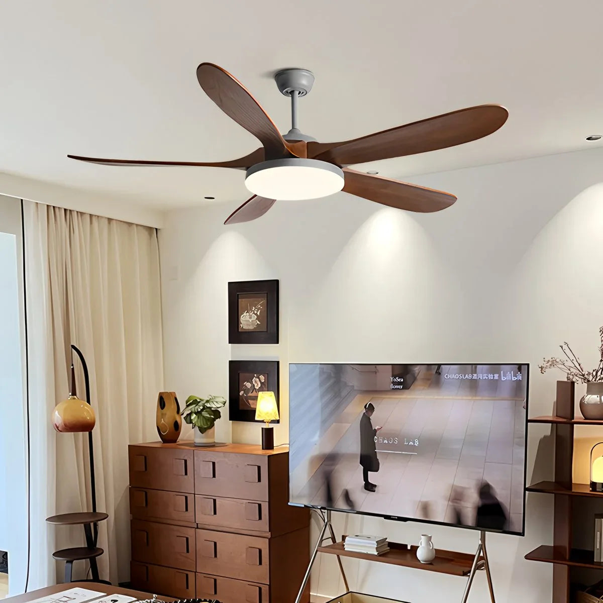 5-leaf Wood Ceiling Fan Light