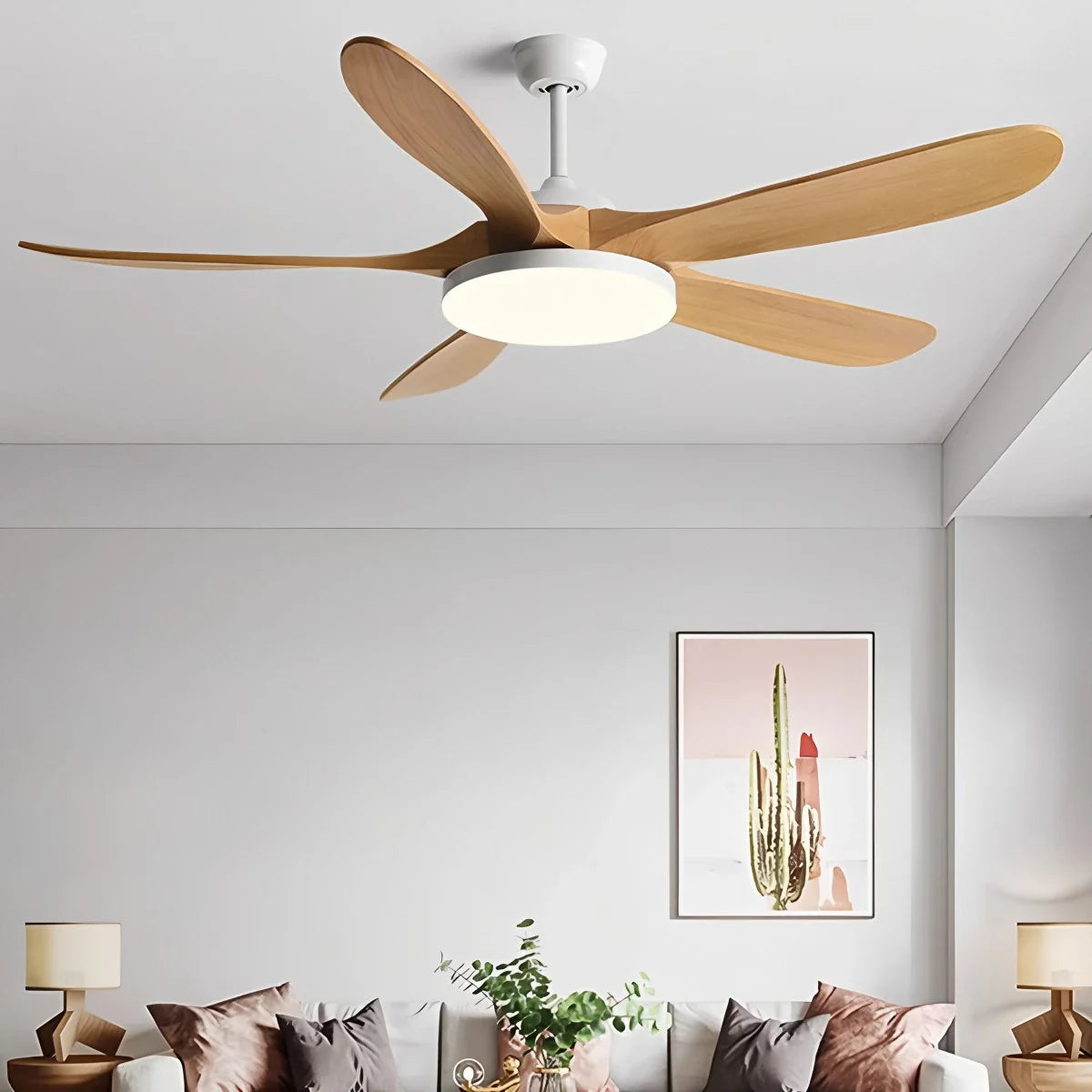 5-leaf Wood Ceiling Fan Light