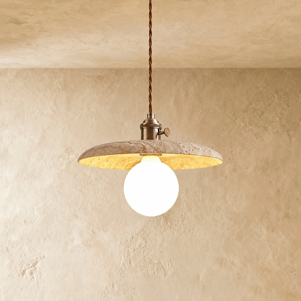 Strata LED Travertine Pendant Light