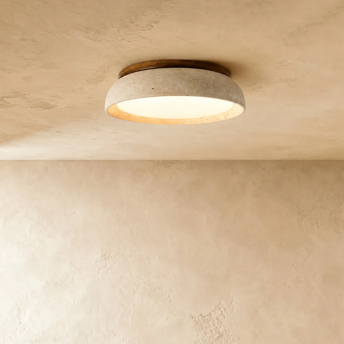 Strata Minimalist Travertine Ceiling Light