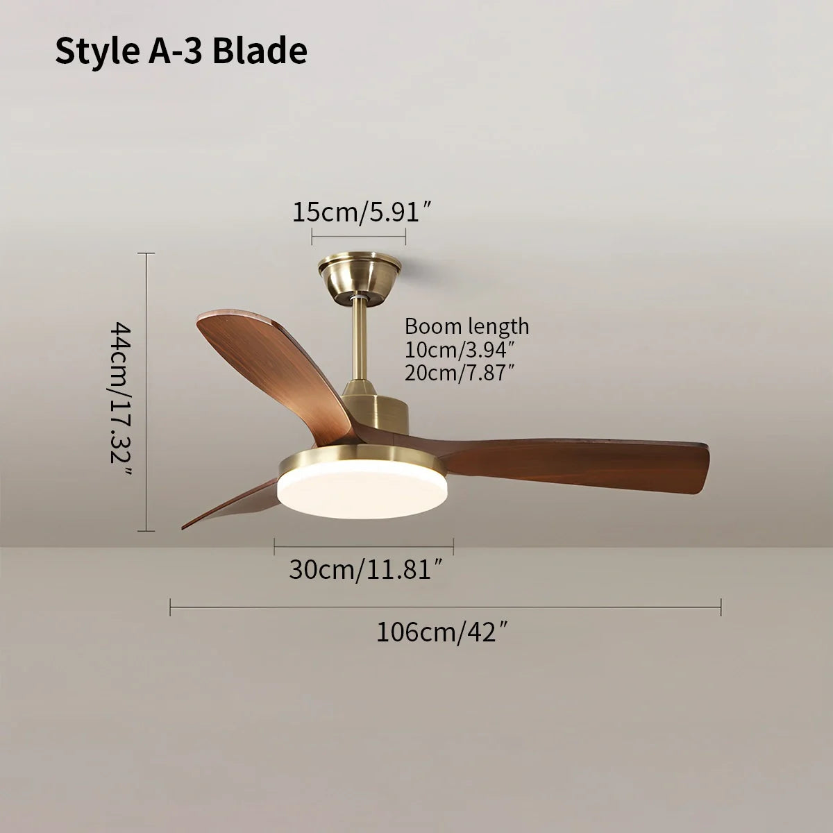 Modern 5-leaf Remote Control Ceiling Fan Light