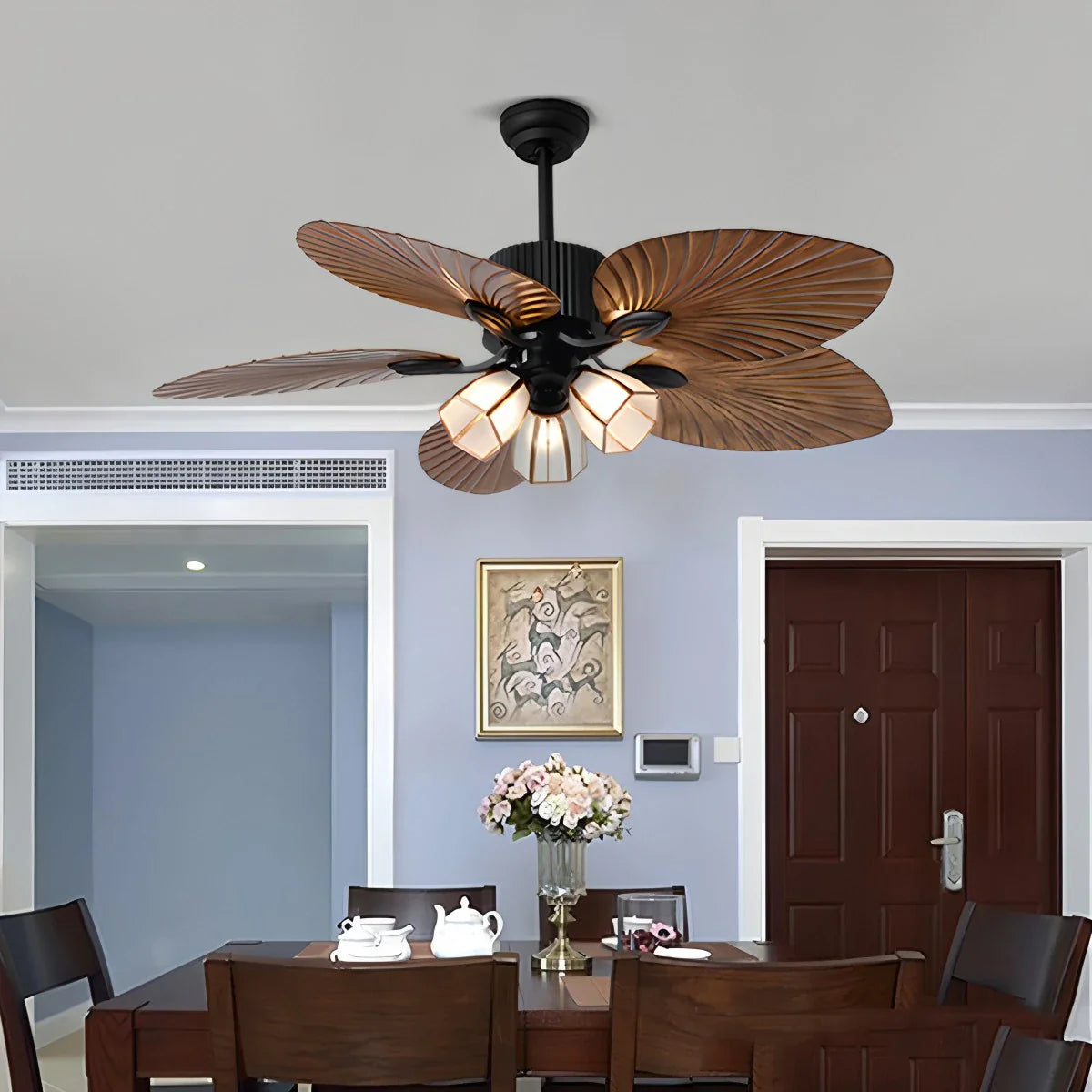 Tropical Palm Leaves Ceiling Fan with Light