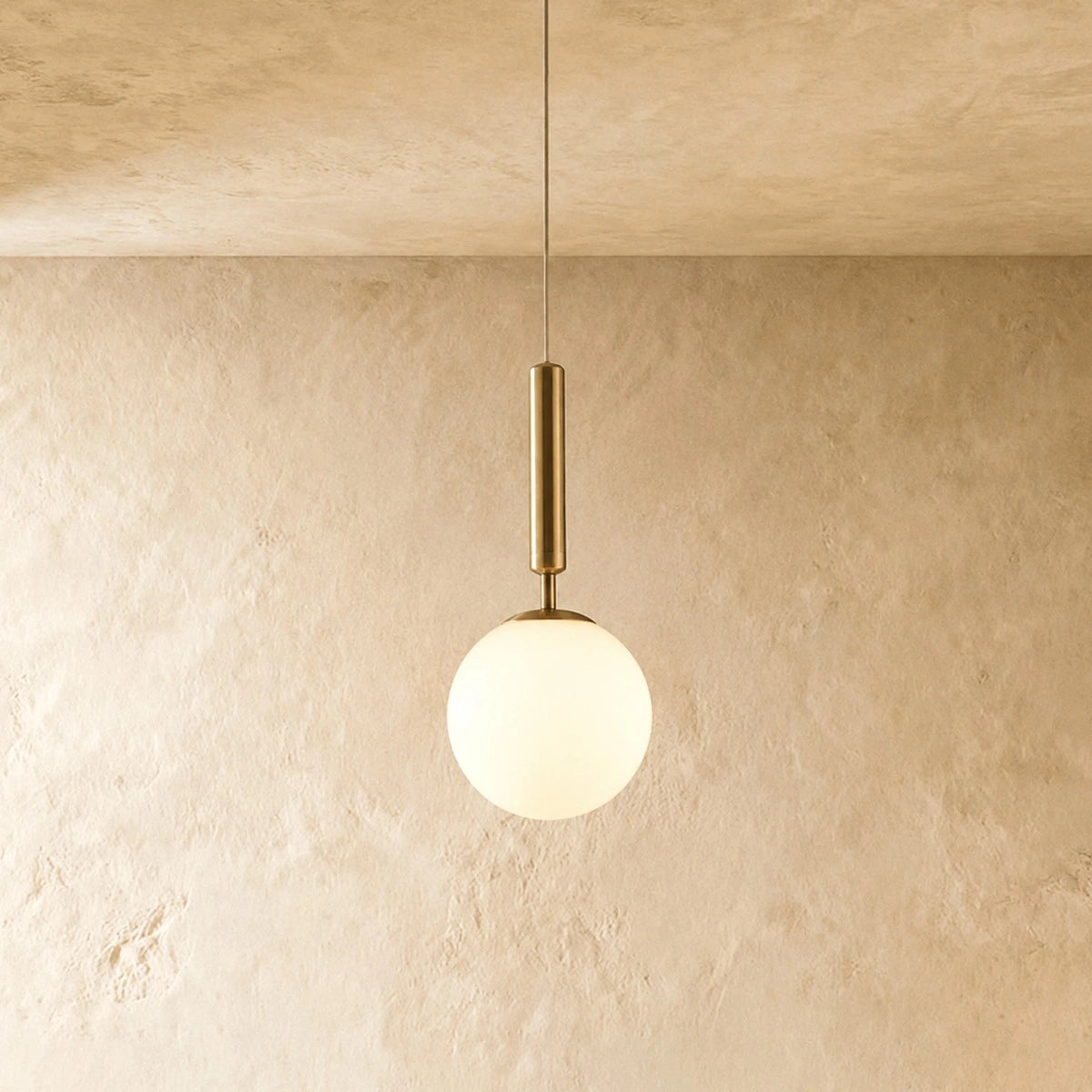 Vetro Modern Gold Pendant Light – Globular Glass/Metal Fixture for Dining Room