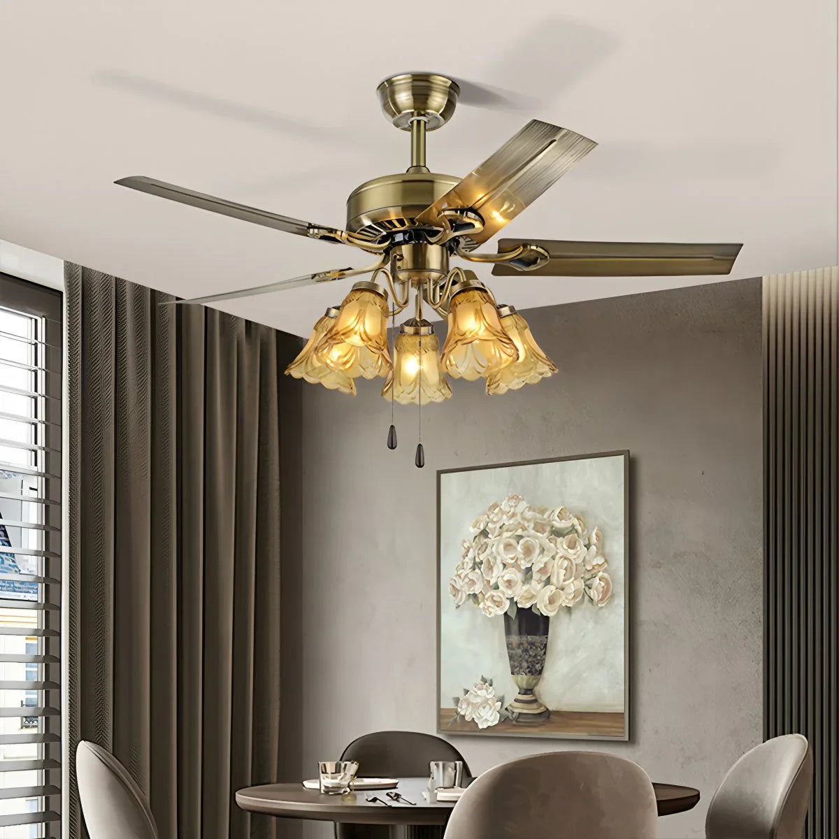 Vintage Ceiling Fan with Light for Dining Room