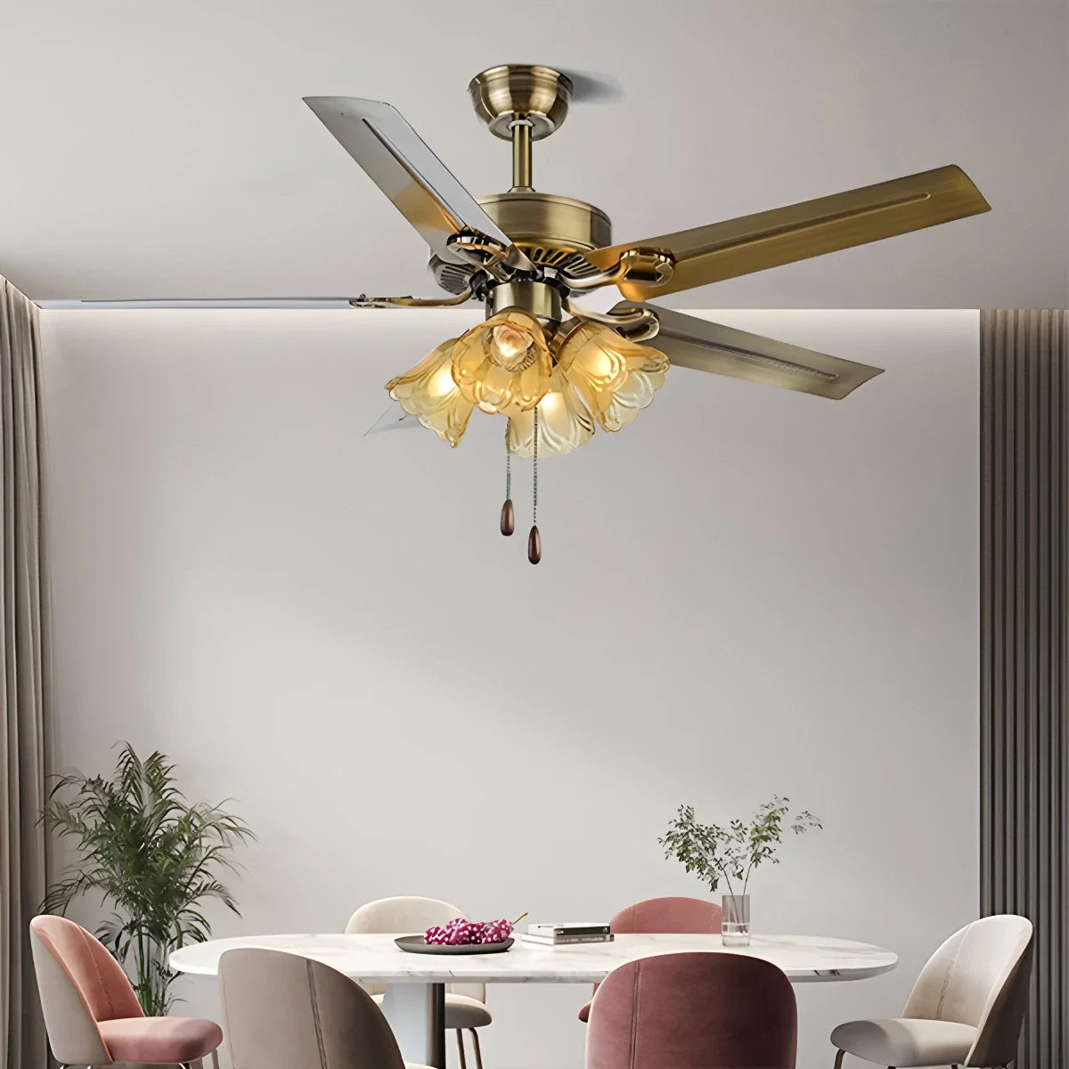 Vintage Ceiling Fan with Light for Dining Room