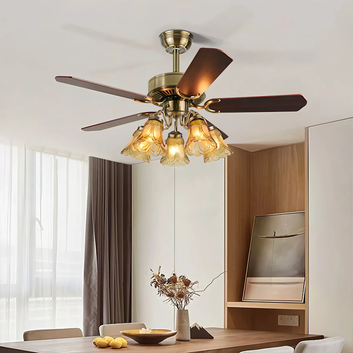 Vintage Ceiling Fan with Light for Dining Room