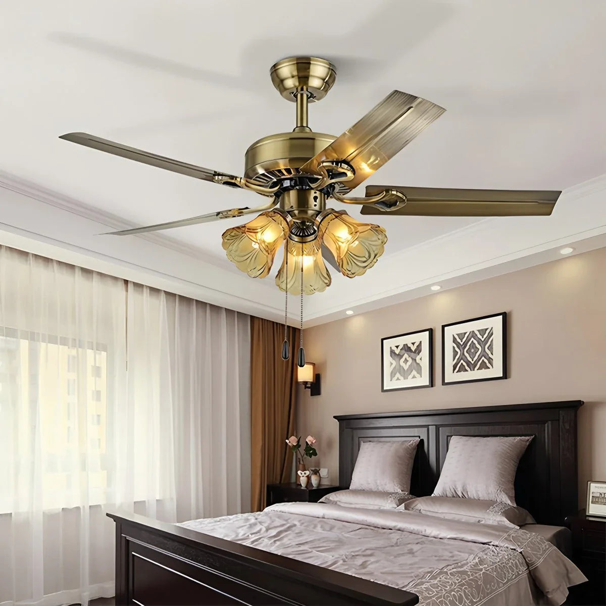 Vintage Ceiling Fan with Light for Dining Room