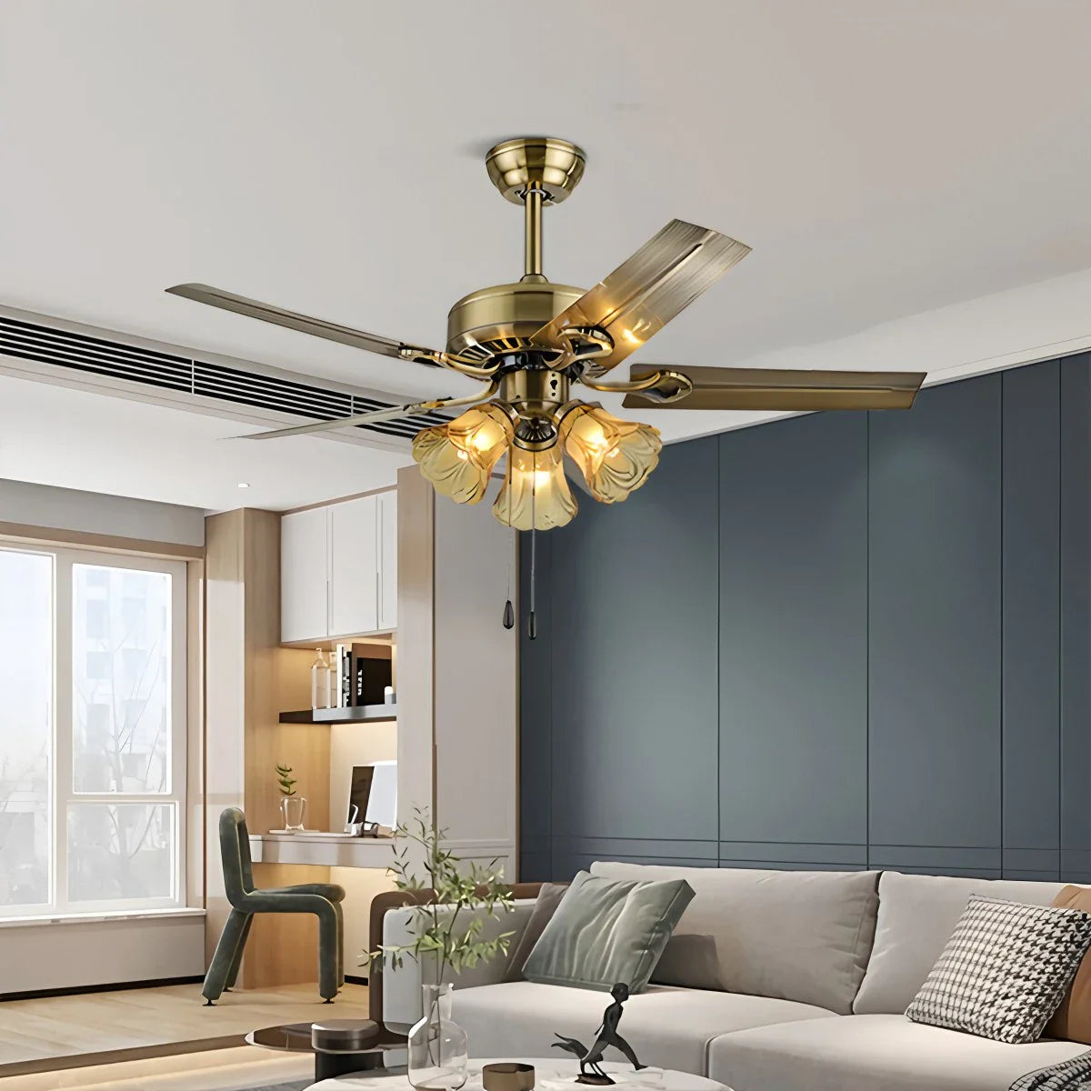 Vintage Ceiling Fan with Light for Dining Room