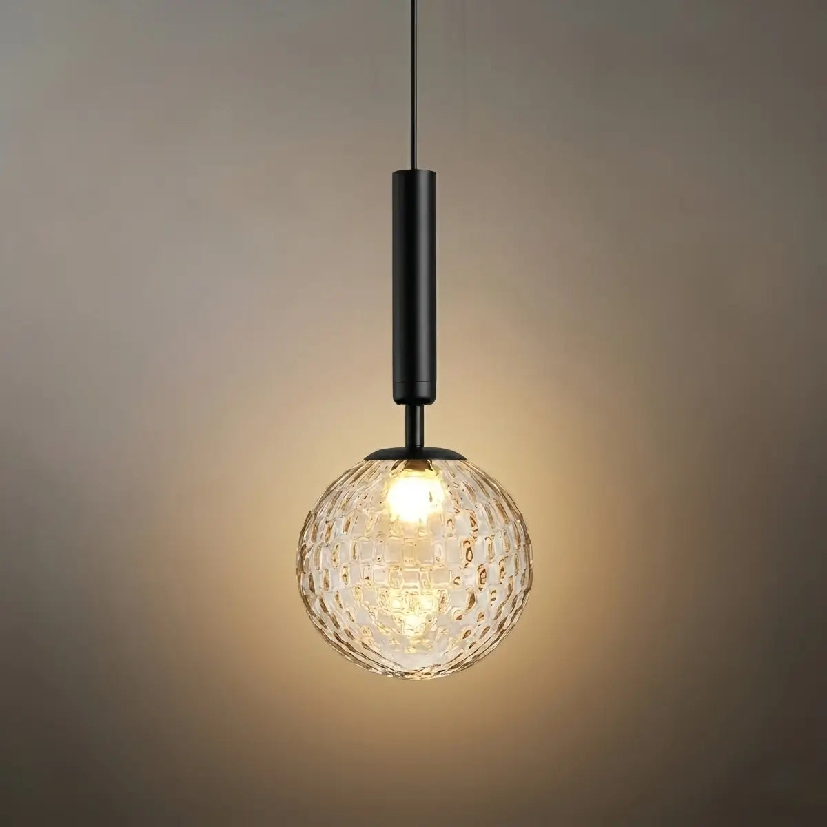 Modern Gold Pendant Light – Globular Glass/Metal Fixture
