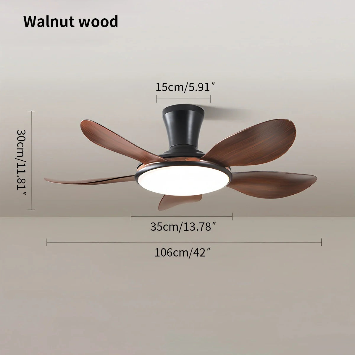 Silent Remote Control LED Ceiling Fan Light