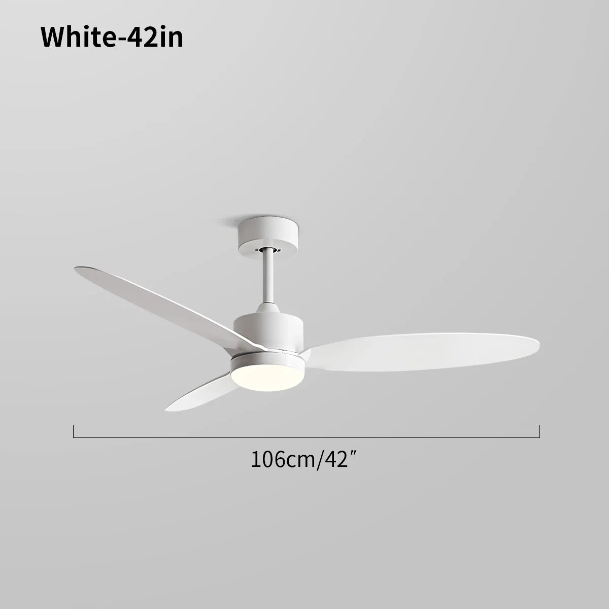 3-Blade Ceiling Fan With Light for Bedroom