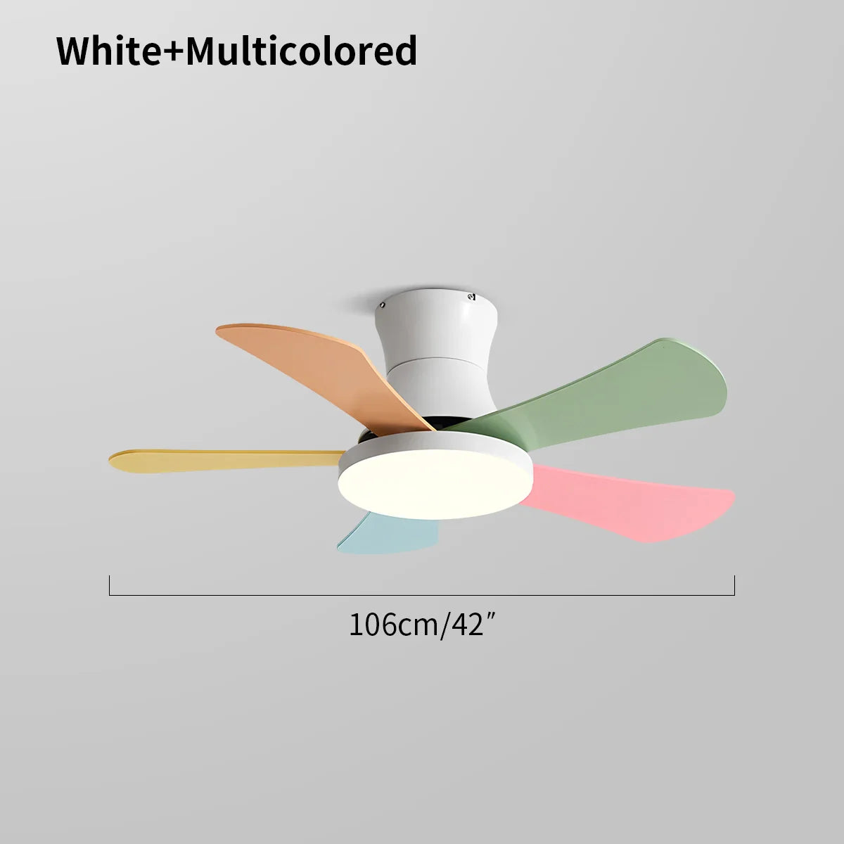 Scandi Low Profile Ceiling Fan with Light