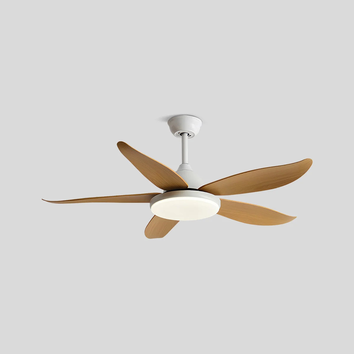 Antizer 5 Blade Contemporary Ceiling Fan Lamp White+Oak
