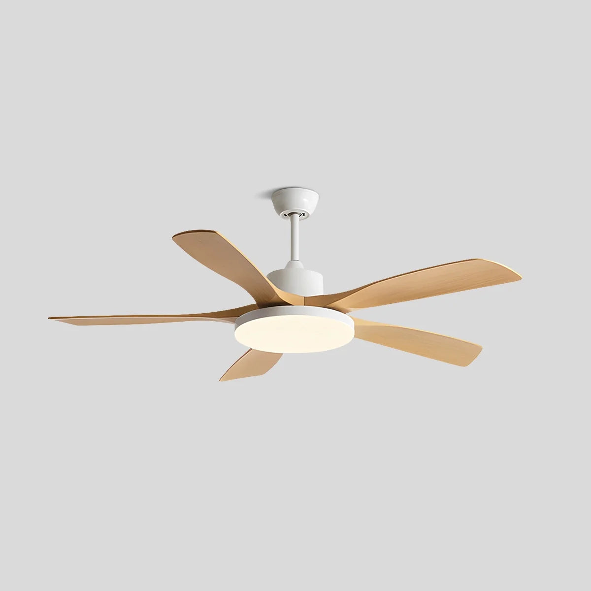 Antizer Living Room 6-Leaf Ceiling Fan Light White+wood color 5 Blade
