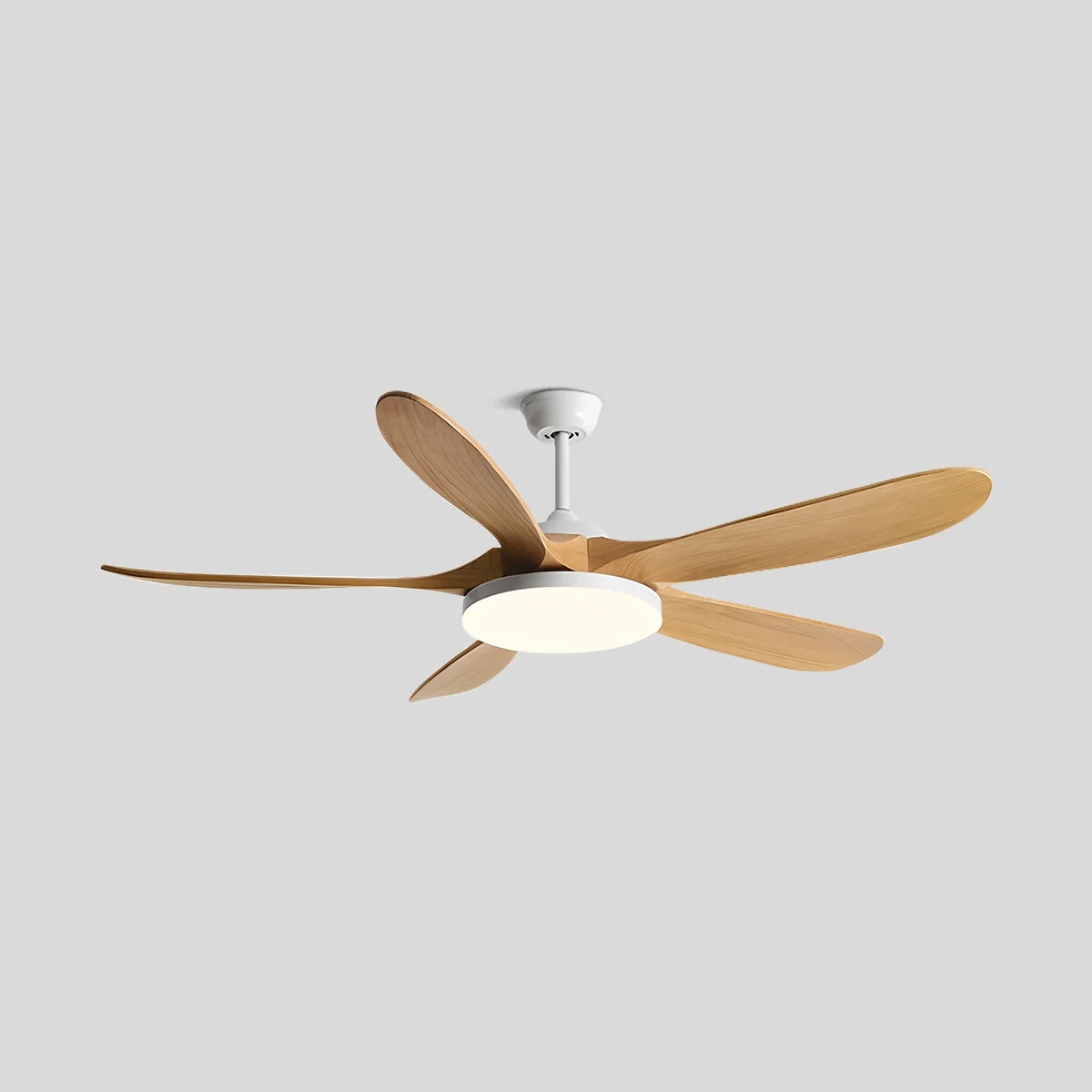 Antizer 5-leaf Wood Ceiling Fan Light White+Wood Color