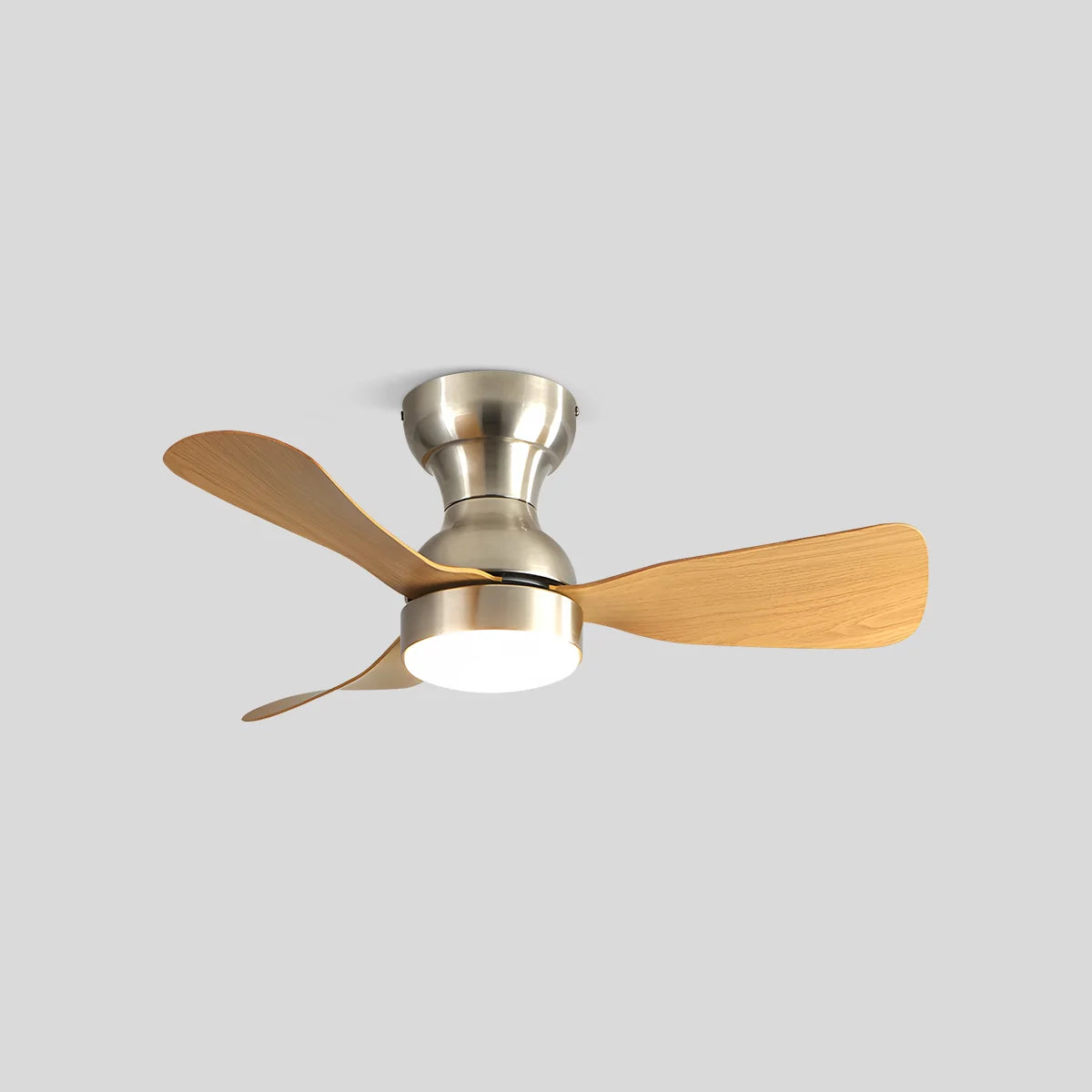 Antizer Small Size Indoor Ceiling Fan Light with Remote Wood color