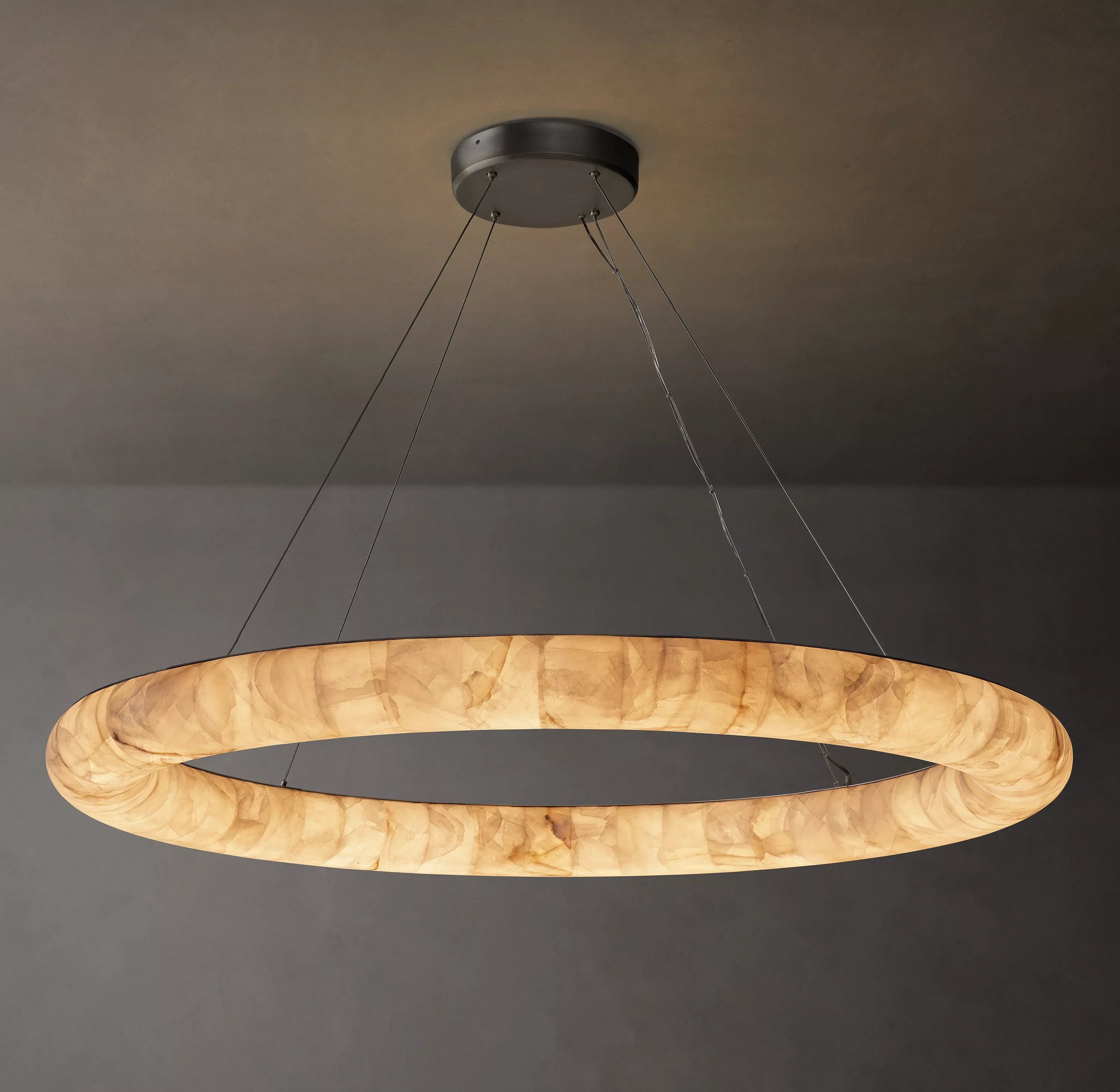 Lisse Ring Alabaster Chandelier - Rivage