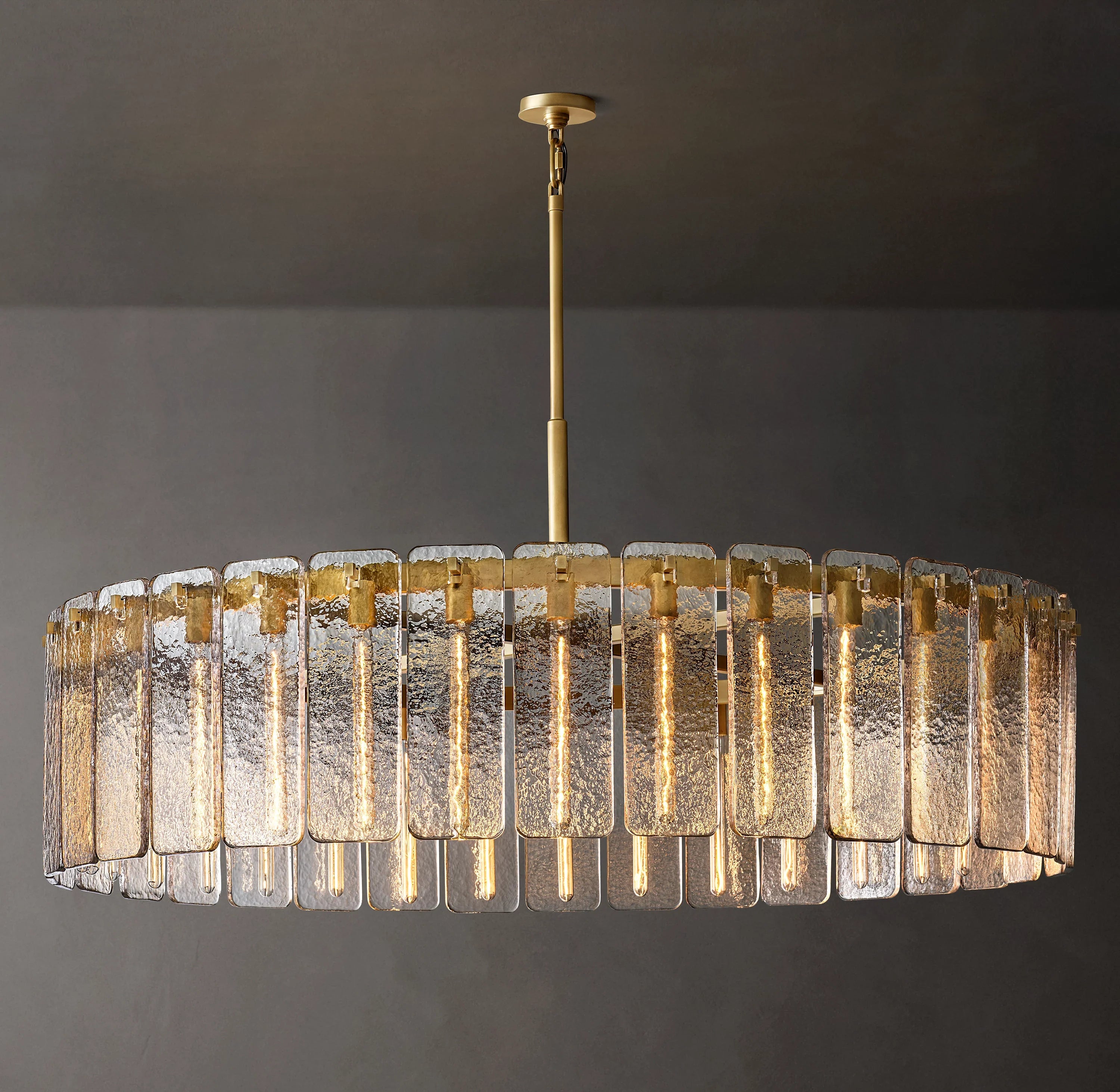 Textured Glass Round Chandelier - Calamette