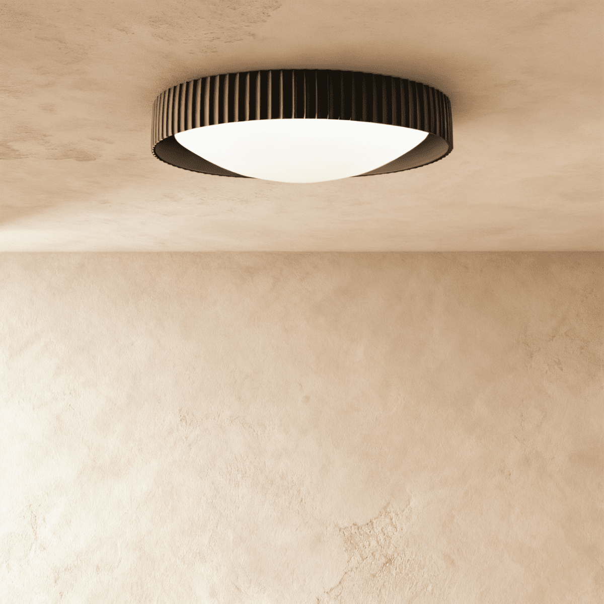 Bilano Ceiling Light D17.7"(45cm) x H2.7"(7cm) / 42W Trichromatic (No Remote 3000K/4000K/6000K) Black