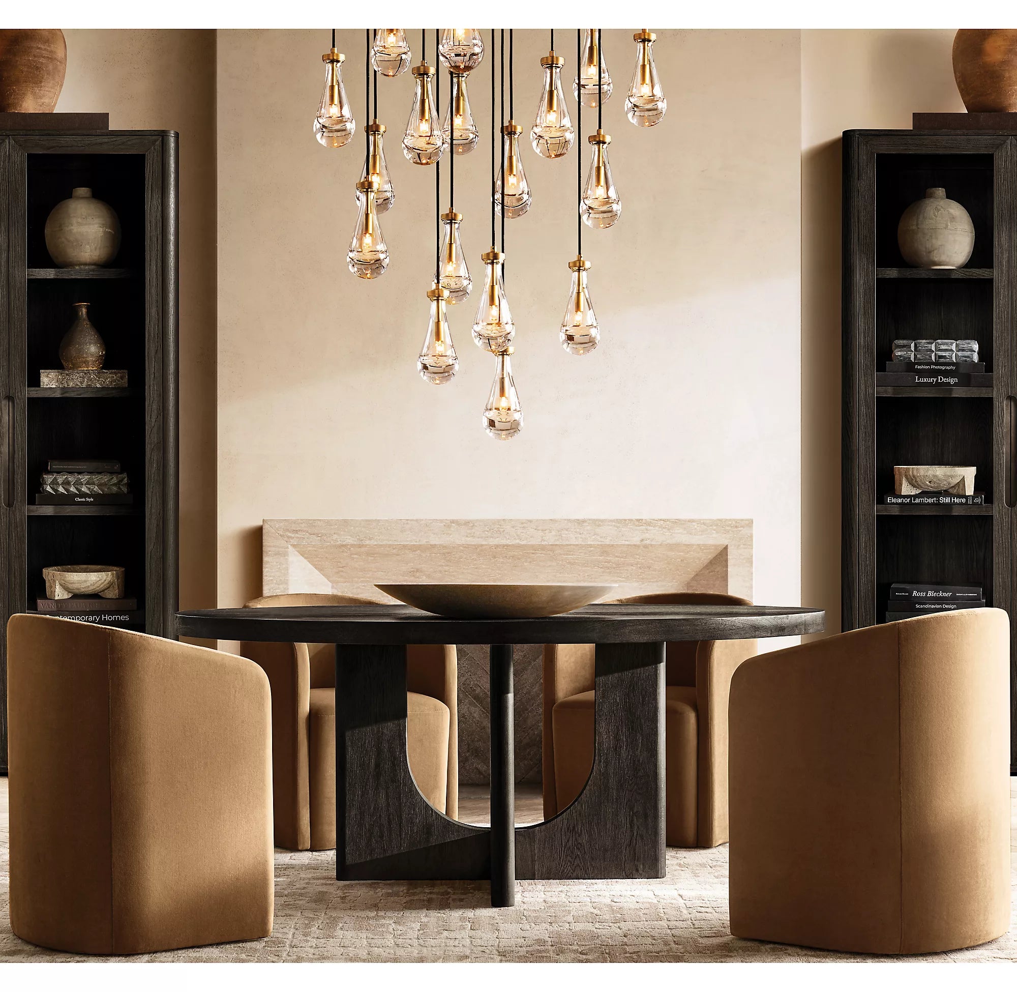 Raindrop Glass Round Chandelier – Ava