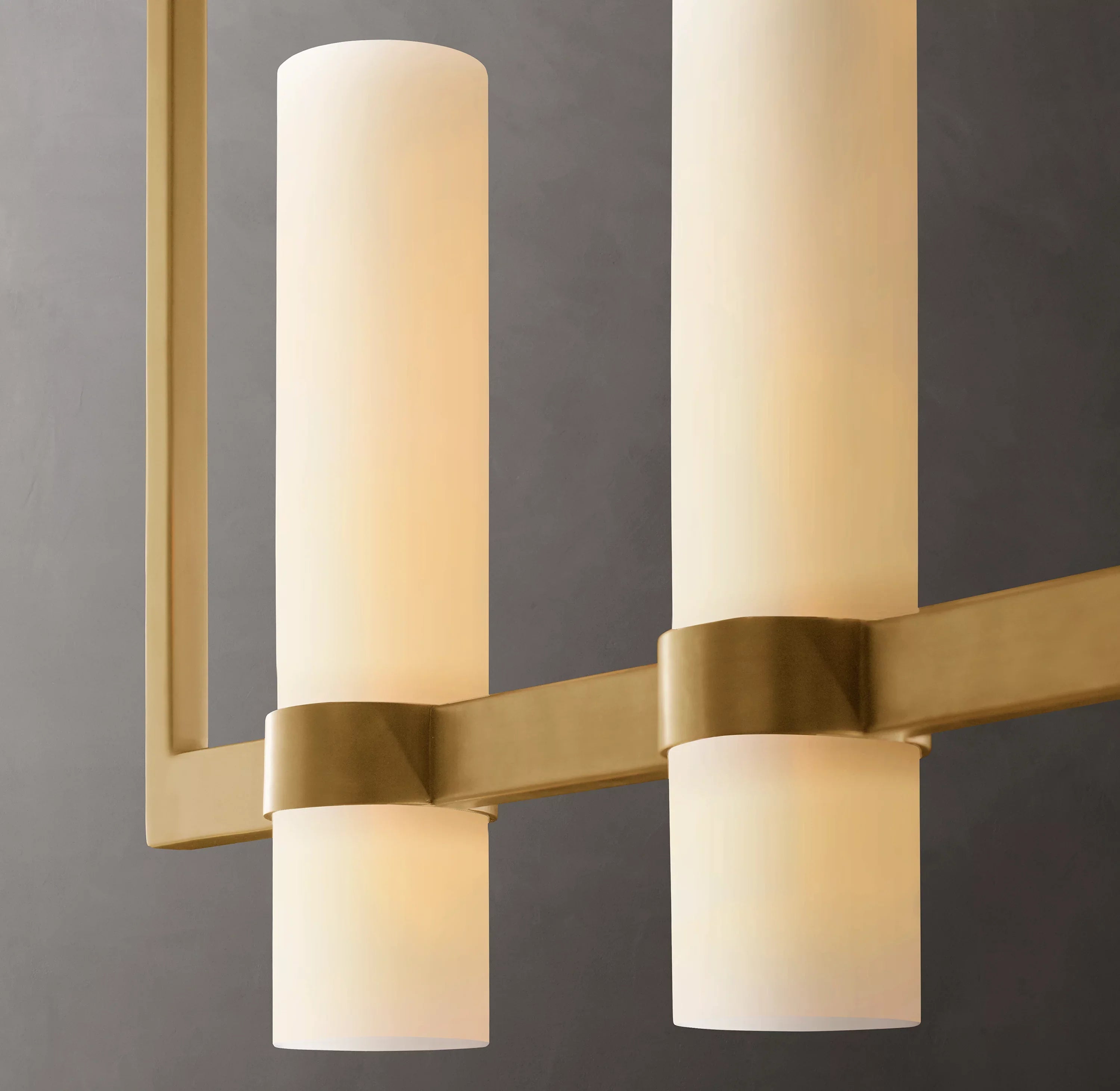 Cylindrical Milk Glass Linear Chandelier - Ravelle