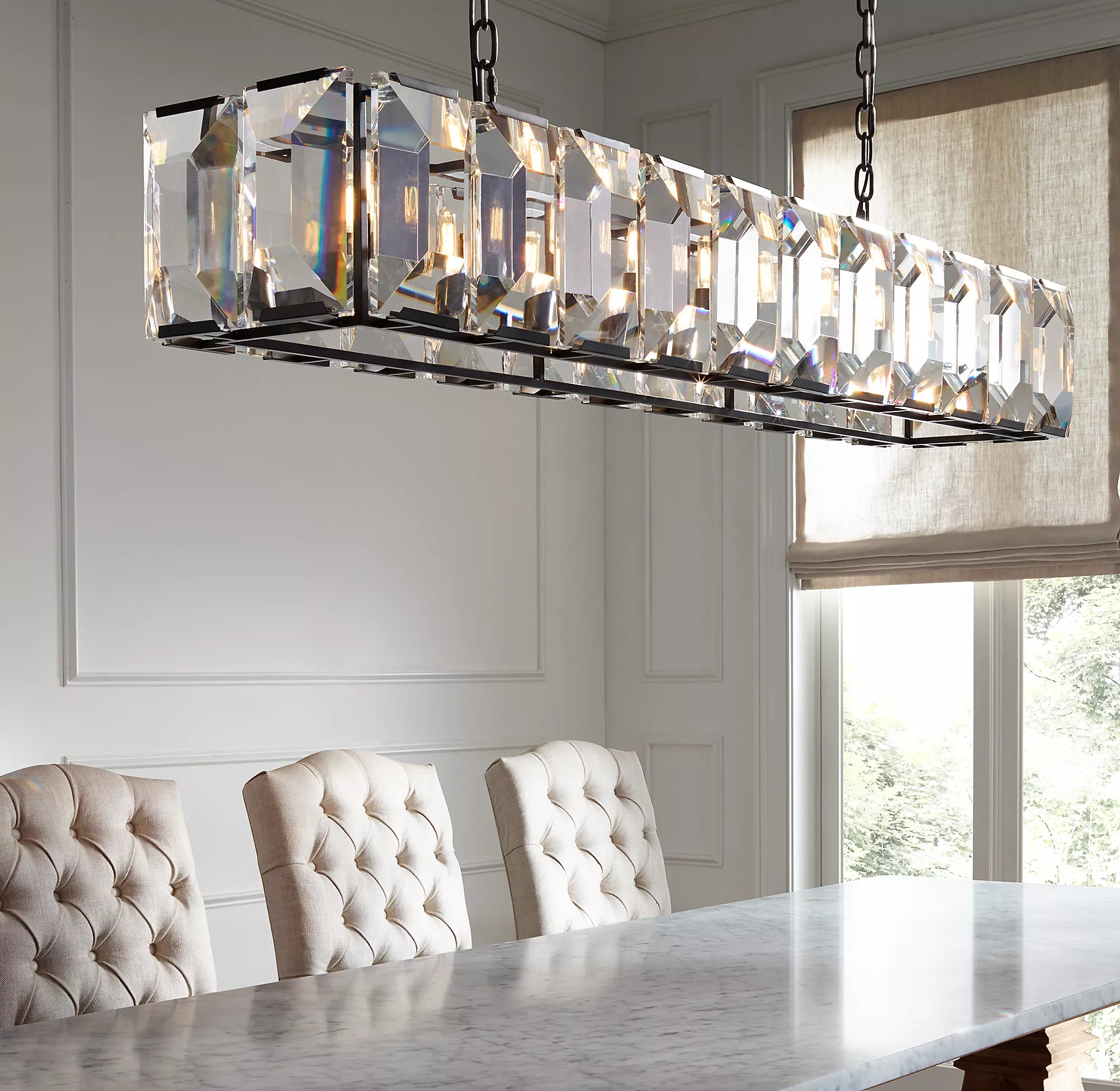 Crystal Rectangular Chandelier – Harlow