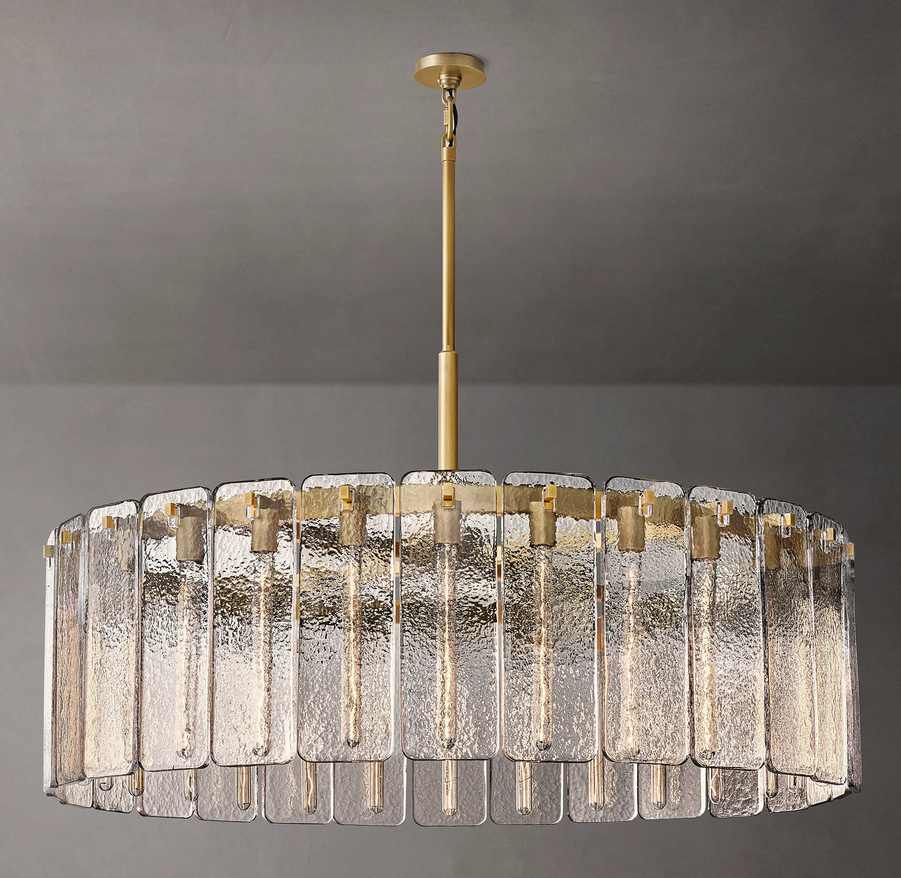 Textured Glass Round Chandelier - Calamette