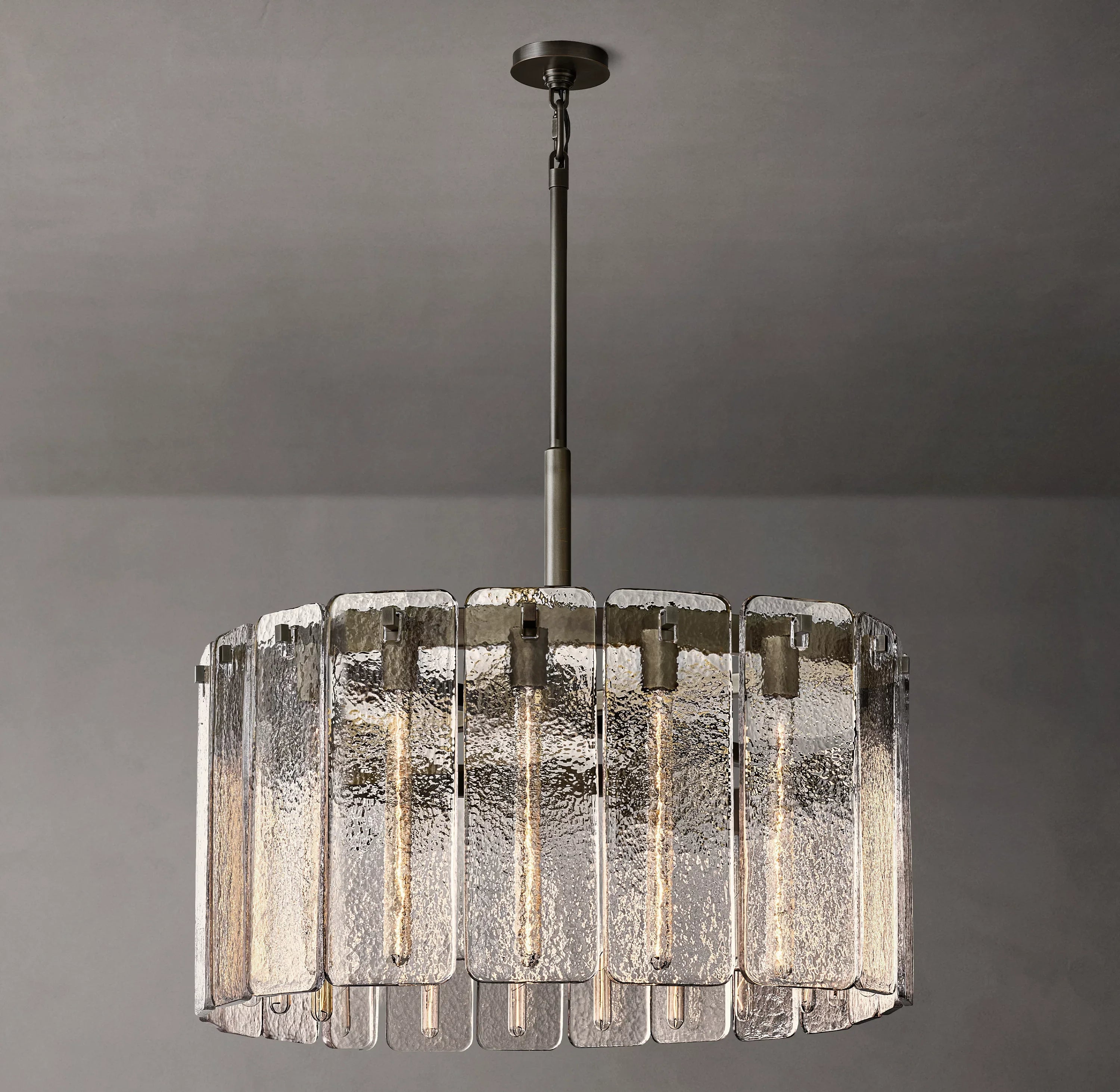 Textured Glass Round Chandelier - Calamette