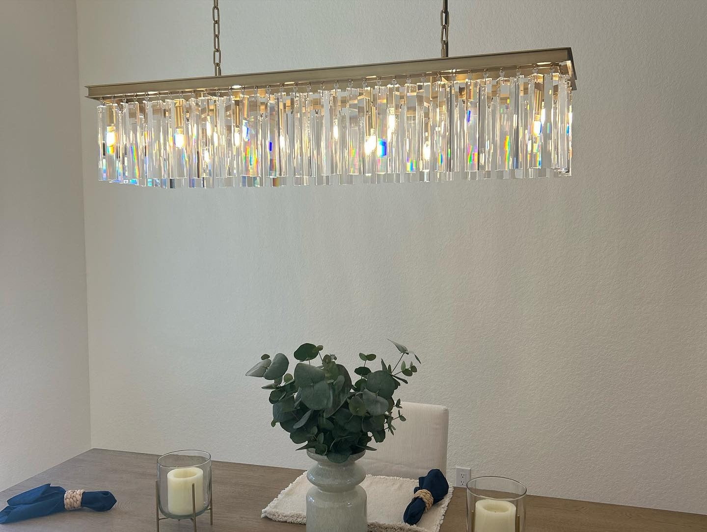 Crystal Prism Rectangular Chandelier - Rhys