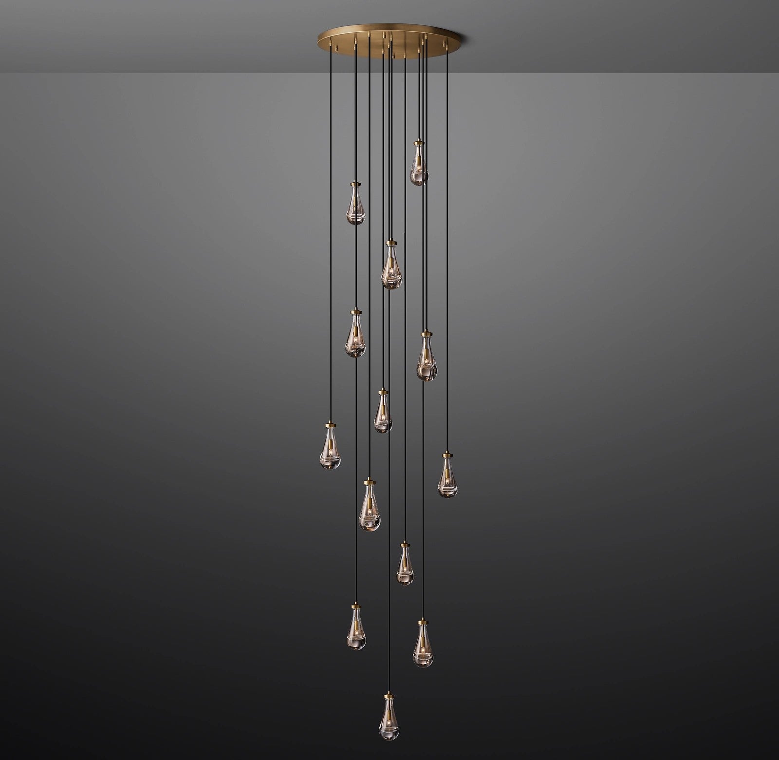 Raindrop Glass Round Chandelier – Ava