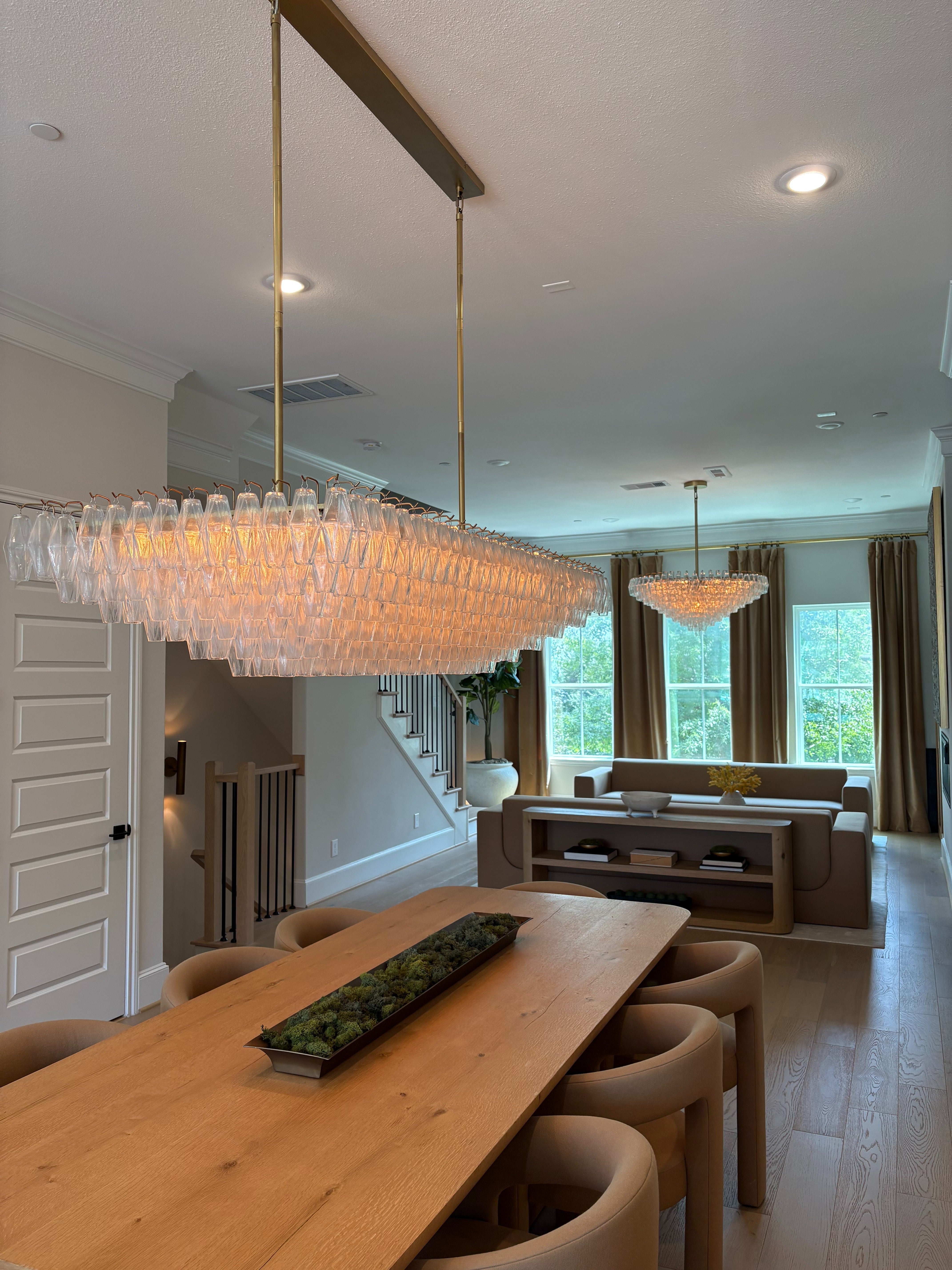 Clear Murano Glass Tiered Rectangular Chandelier - Chiara