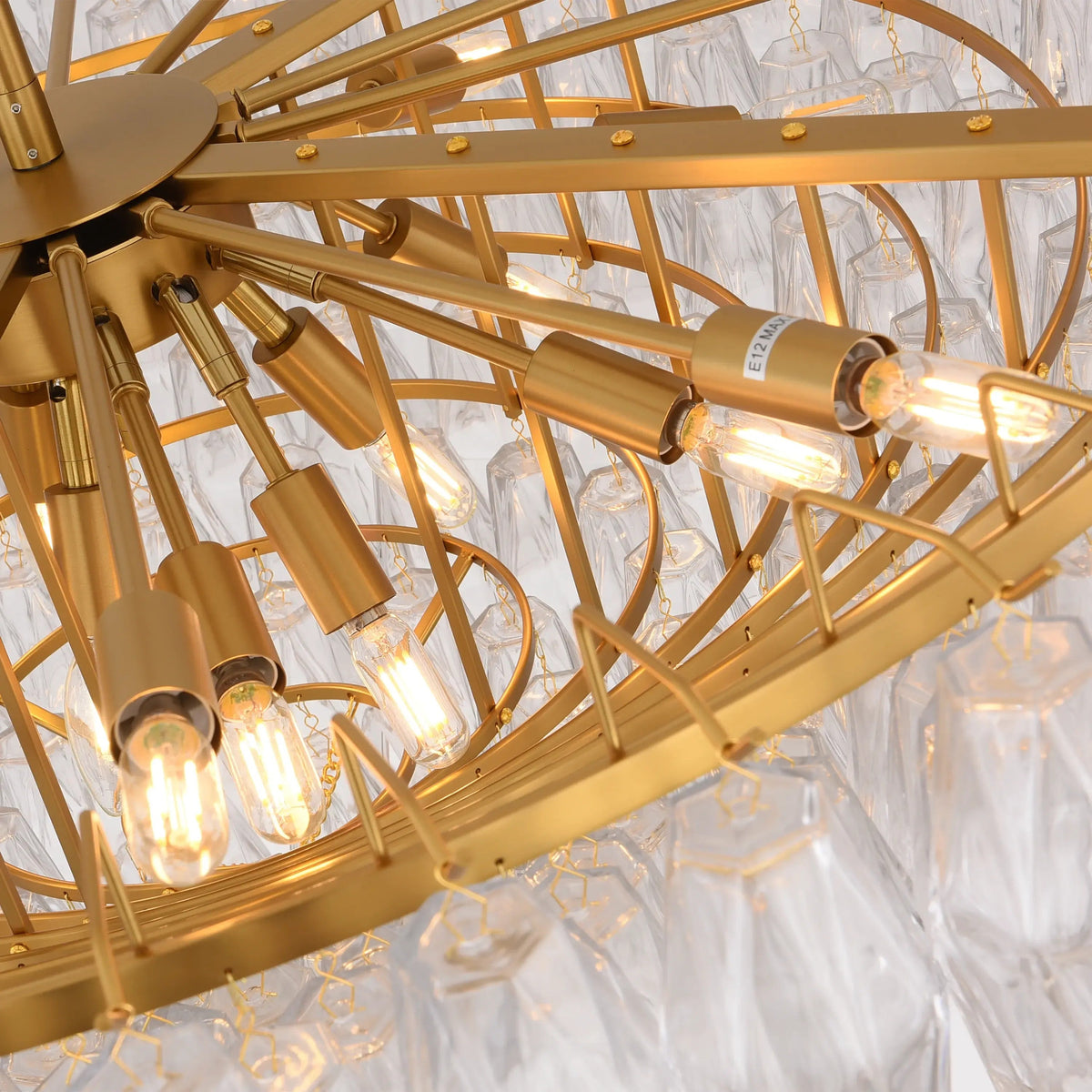 Clear Murano Glass Tiered Chandelier - Chiara